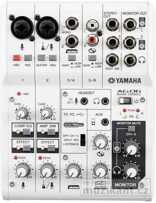 Yamaha AG06 mk2 | Mixpulty analogové | muzikant.cz Eshop